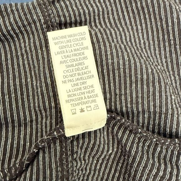 Max Studio Black Tiered Ruffle Smocked Striped A Line Dress Womens Size M - Picture 15 of 16